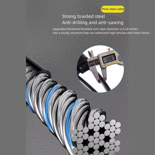 Car Steering Wheel Anti-Theft Lock – Steel Cable Security Lock with Buckle
