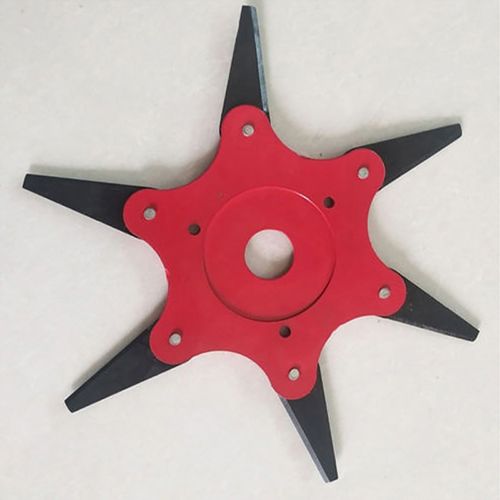 6-Blade Manganese Steel Trimmer Head for Brush Cutters – Rotary Weeding and Clearing Attachment