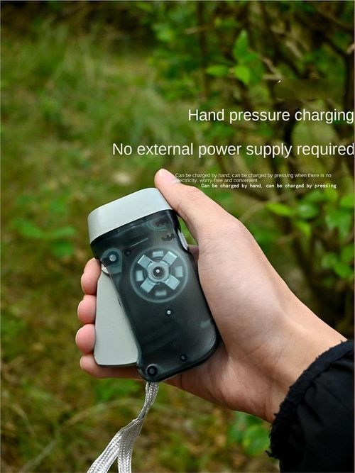 Portable, ultra-bright, mini LED emergency flashlight with manual hand-press power generation