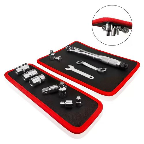 Double-sided magnetic tool pad magnet tool storage pad black and red repair magnetic leather pad
