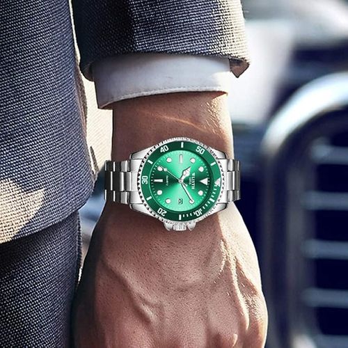 Men's Quartz Watch, Luminous Fashion Calendar Watch, Cross-border Watch, Steel Strap Submariner Watch