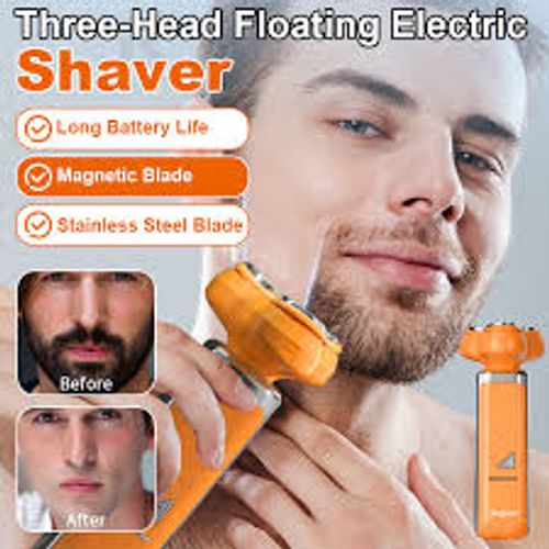 Electric shaver floating three-head shaver stainless steel blade portable shaving gift box for boyfriend shaving