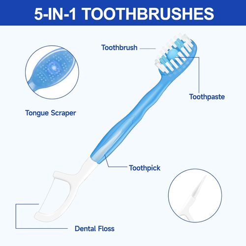 Disposable Mini Toothbrush with Fresh-Breath Bead – Multifunctional Floss, Oral Cleaning, Portable for Travel