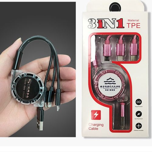 ASTOUND Universal Retractable 3 in 1 Multi Multiple 3in1 USB Charging Charger Cable