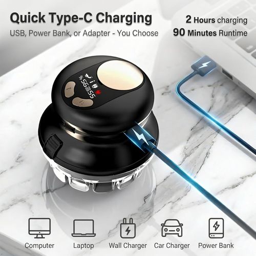 UFO-Style Fully Automatic Electric Hair Clipper for Men – Self-Service Buzz Cut Trimmer, Washable Design