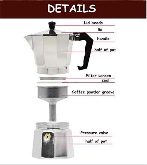 Stovetop Moka Pot Coffee Maker – Italian Style Espresso Maker for Rich Homemade Coffee