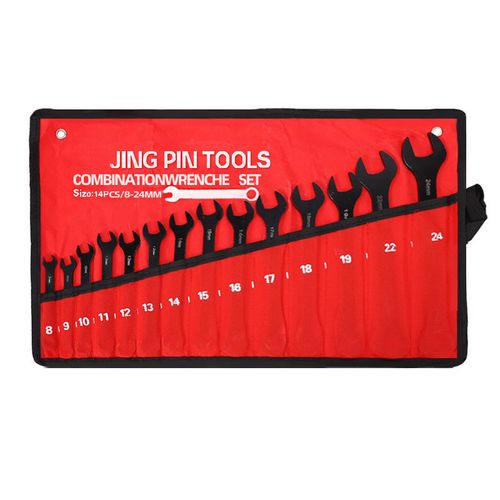 14-Piece Combination Wrench Set (Open-End & Ring) – Automotive Repair Tool Kit