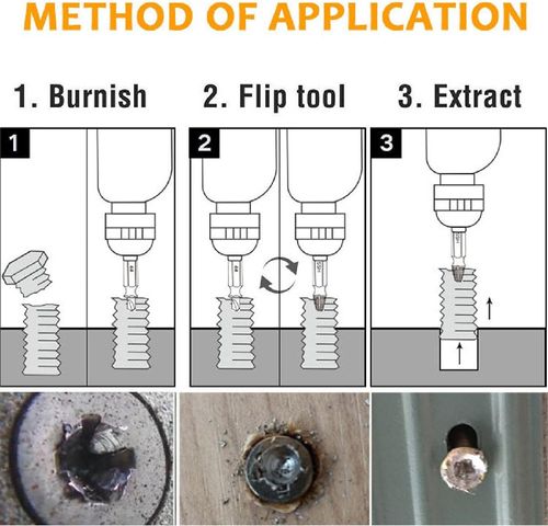 Double-Ended HSS 4341 Screw Extractor Set for Stripped or Damaged Screws (Reverse-Threaded)