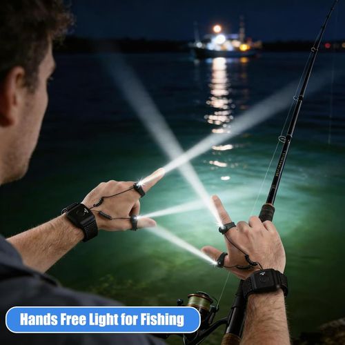 Rechargeable, high-intensity, wearable LED work light—ideal for night fishing, repairs, and outdoor sports.