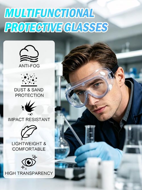High-definition, windproof, dustproof, and anti-fog transparent protective goggles, fully enclosed men's and women's work safety glasses, protective eye shields