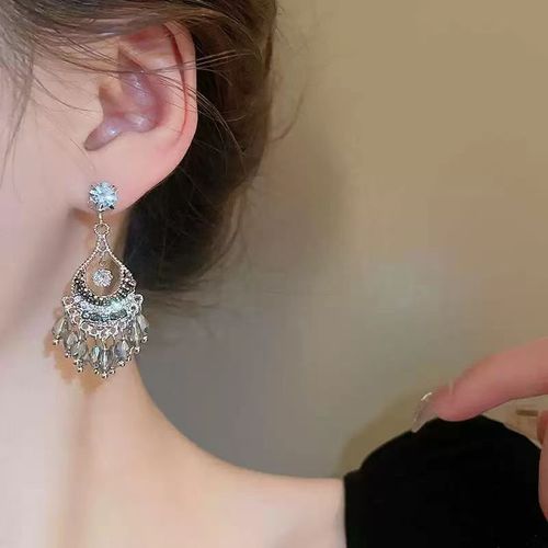 Vintage Zircon Tassel Earrings: Understated Luxury for Every Look