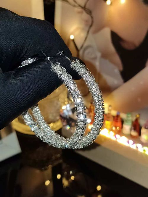 New Luxury Personality Fashion Diamond Large Hoop Earrings