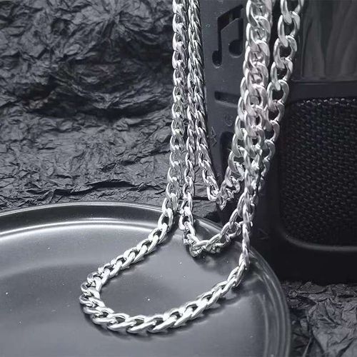 Men s Silver Cuban Chain  Finally   a Necklace That Slaps With Every Outfit    Total Vibe