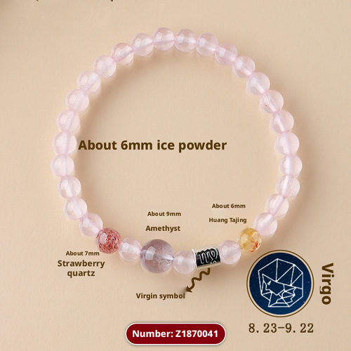 Ancient handmade 12 constellation exclusive fortune natural crystal multi treasure bracelet