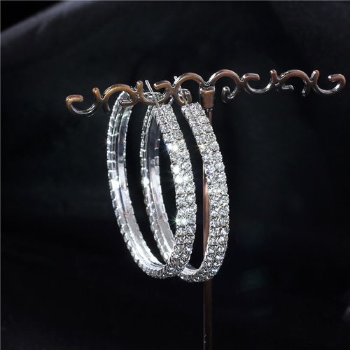 New Luxury Personality Fashion Diamond Large Hoop Earrings