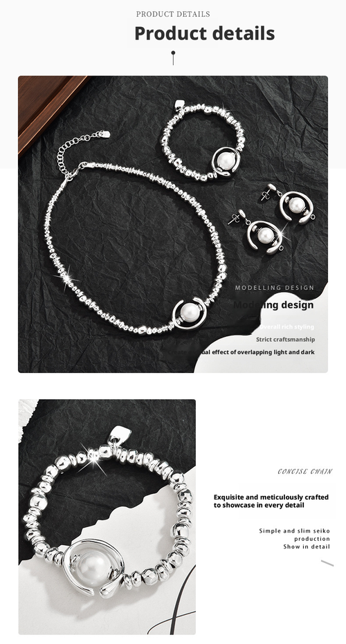 ✨ Silver Pearl 3-Piece Set: Sweet-Cool Glow for Your Neck, Wrist & Ears