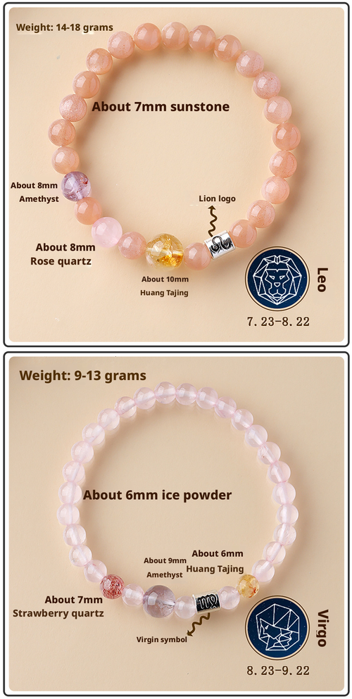 Ancient handmade 12 constellation exclusive fortune natural crystal multi treasure bracelet