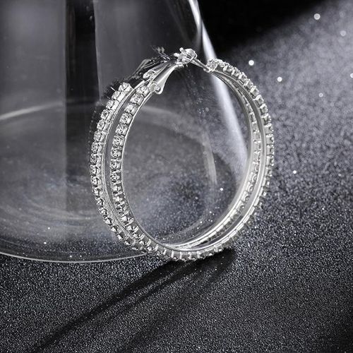 New Luxury Personality Fashion Diamond Large Hoop Earrings