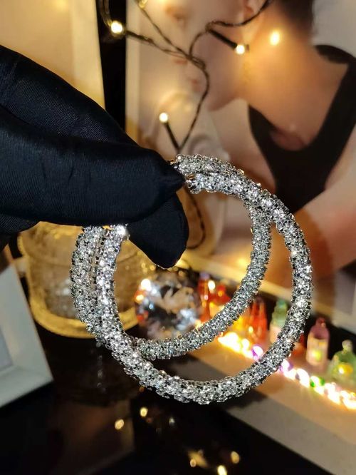 New Luxury Personality Fashion Diamond Large Hoop Earrings