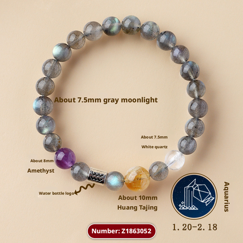 Ancient handmade 12 constellation exclusive fortune natural crystal multi treasure bracelet