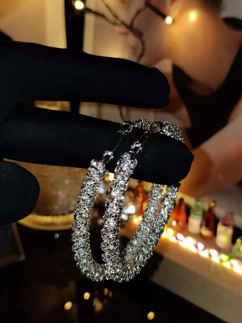 New Luxury Personality Fashion Diamond Large Hoop Earrings