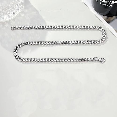 Men s Silver Cuban Chain  Finally   a Necklace That Slaps With Every Outfit    Total Vibe