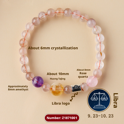 Ancient handmade 12 constellation exclusive fortune natural crystal multi treasure bracelet