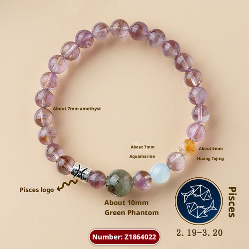 Ancient handmade 12 constellation exclusive fortune natural crystal multi treasure bracelet