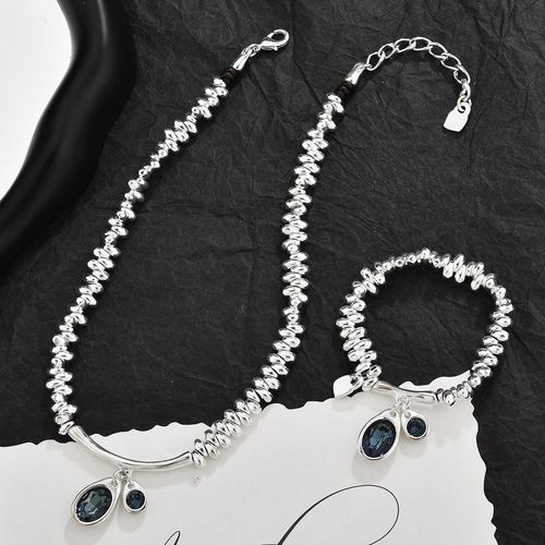 ✨ Cool-Tone Silver & Sapphire Set: Your Quietly Luxe Daily Upgrade