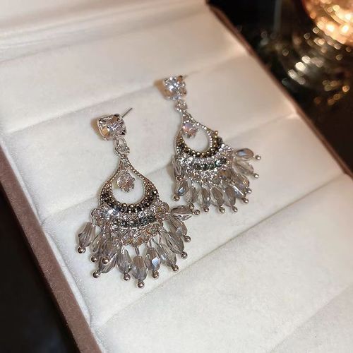 Vintage Zircon Tassel Earrings: Understated Luxury for Every Look