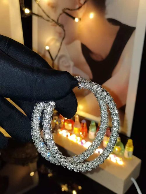 New Luxury Personality Fashion Diamond Large Hoop Earrings