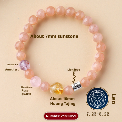 Ancient handmade 12 constellation exclusive fortune natural crystal multi treasure bracelet