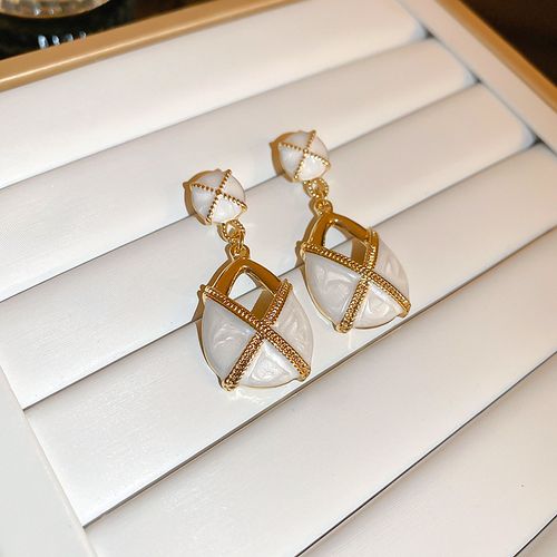 Medieval vintage French court style oil drop geometric earrings