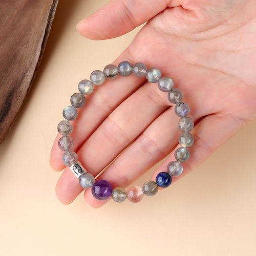 Ancient handmade 12 constellation exclusive fortune natural crystal multi treasure bracelet