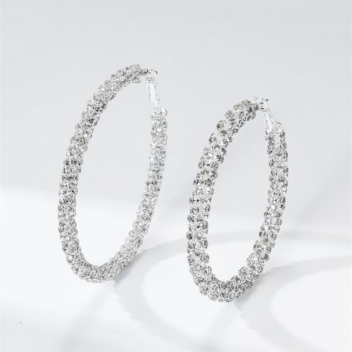 New Luxury Personality Fashion Diamond Large Hoop Earrings