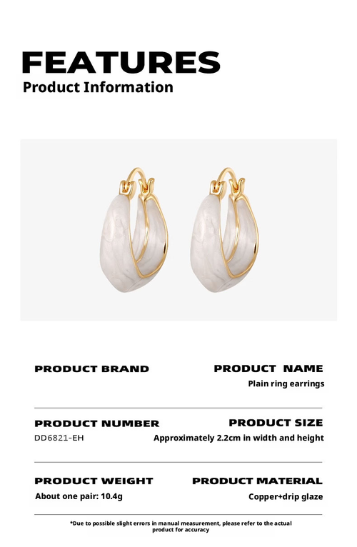 New Fashion Luxe Earrings: Enamel on Alloy, Versatile for Spring and Summer