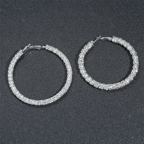 New Luxury Personality Fashion Diamond Large Hoop Earrings