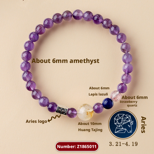 Ancient handmade 12 constellation exclusive fortune natural crystal multi treasure bracelet