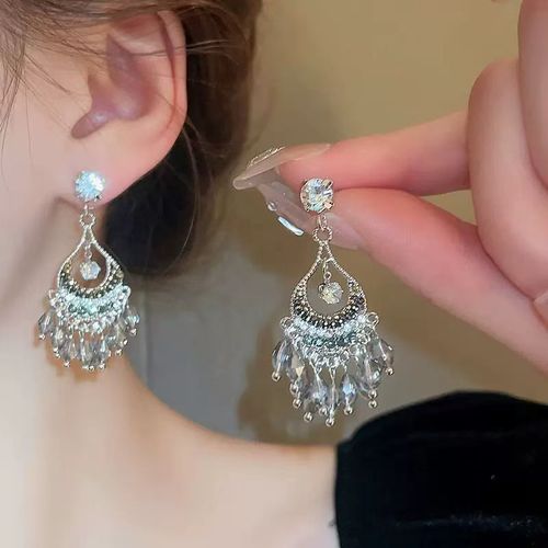 Vintage Zircon Tassel Earrings: Understated Luxury for Every Look