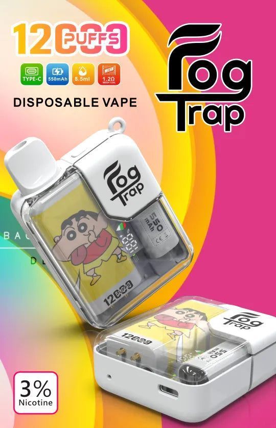 Fog Trap 拉布布・蠟筆小新聯名款系列12000口大容量拋棄式電子煙 | 10 款口味 8.5ml-VAKA糖果雲煙館