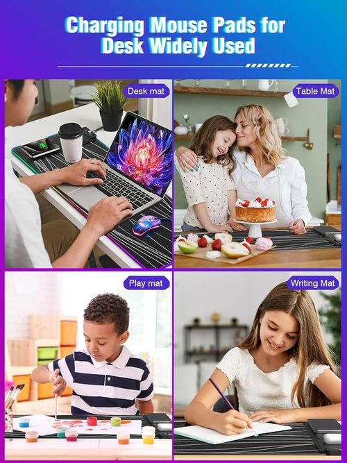 Gaming Mouse Pad with Magnetic Wireless Charging