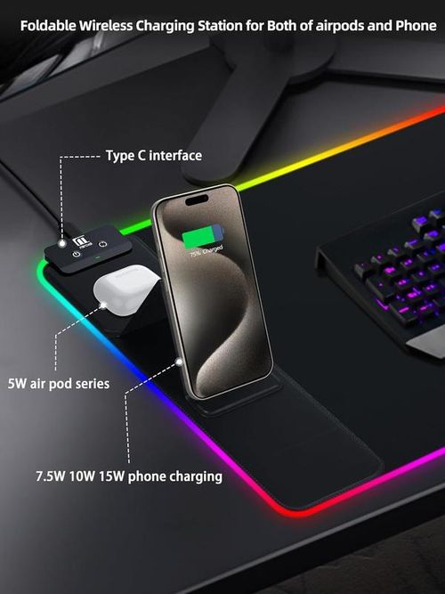Gaming Mouse Pad with Magnetic Wireless Charging