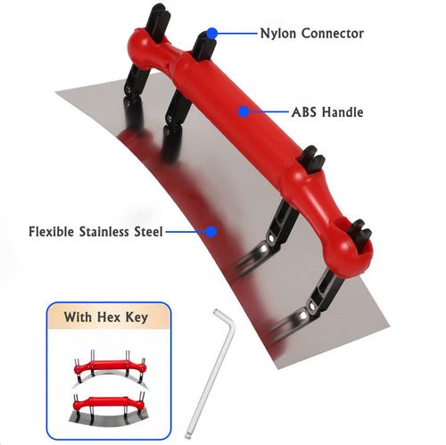 justable Arc Putty Scraper, Cylindrical Surface Trowel, Large White Trowel, Bricklayer Knife