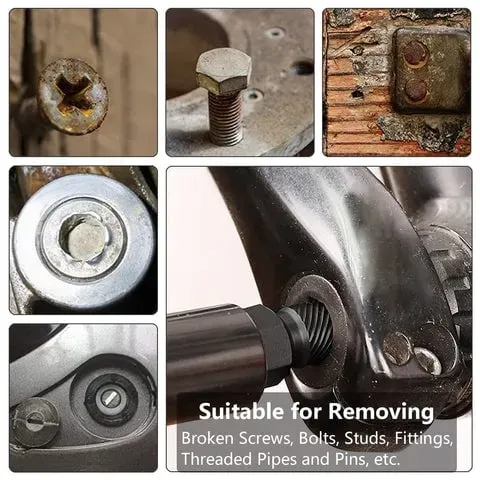 （Set of 10）Broken Head Bolt Screw Cap Extractor Broken Head Screw Hexagon Socket Bolt Removal Tool