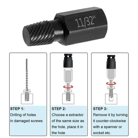 （Set of 10）Broken Head Bolt Screw Cap Extractor Broken Head Screw Hexagon Socket Bolt Removal Tool