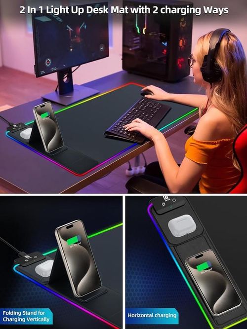 Gaming Mouse Pad with Magnetic Wireless Charging