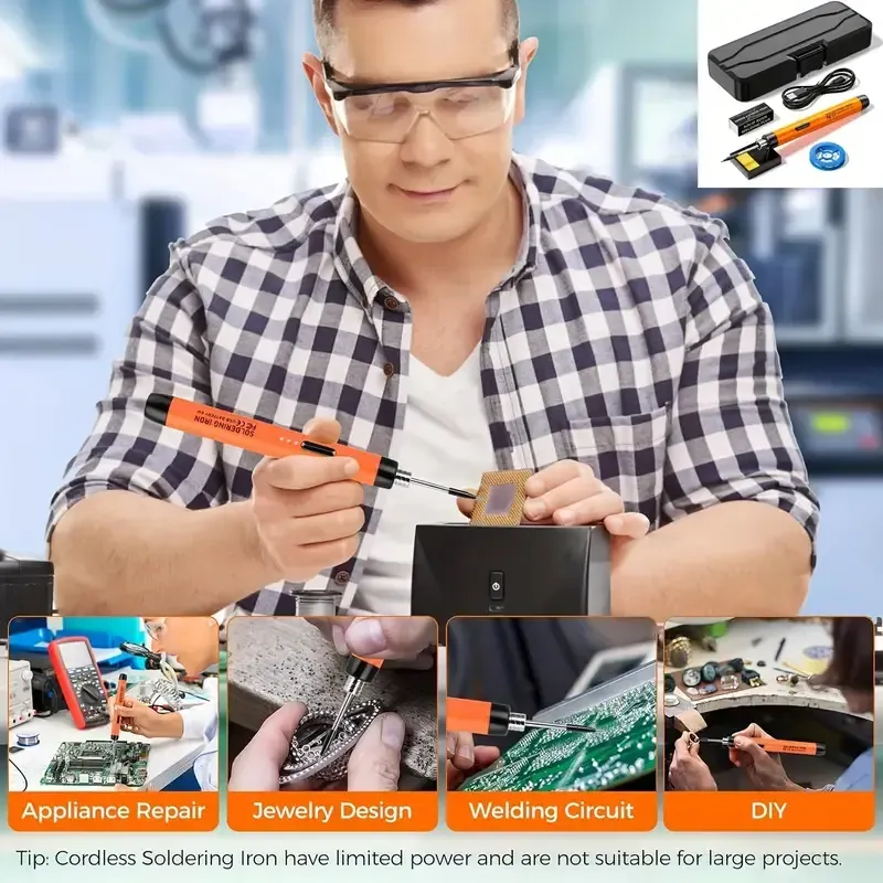 Portable soldering iron rechargeable soldering iron cordless soldering iron kit