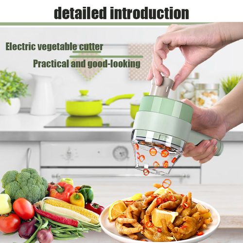 Smart Gadget Electric Slicer, Kitchen Chopper, Handheld Food Processor, Portable 4-in-1