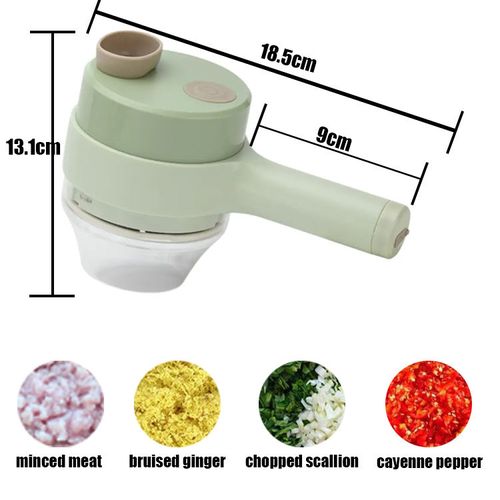 Smart Gadget Electric Slicer, Kitchen Chopper, Handheld Food Processor, Portable 4-in-1