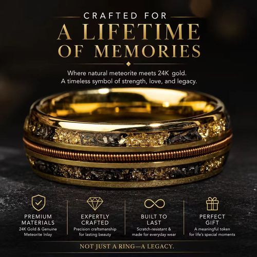 8mm Gold Men's Fashion Ring